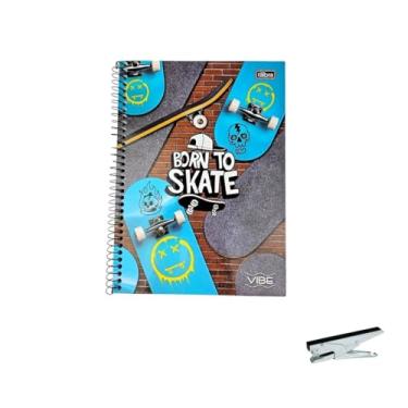 Imagem de Kit Caderno Universitário Capa Dura Vibe Masculino 320 Folhas + Grampeador Alicate 30 Folhas