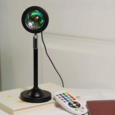 Imagem de Projetor de lâmpada de pôr do sol alimentado por USB, fotografia, festas, luz decorativa laranja quente, buscadores de relaxamento, preto