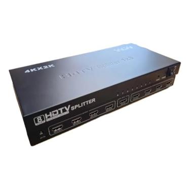 Imagem de Splitter HDMI 1x8 4K, Distribuidor de Sinal, 1 Entrada 8 Saídas, Preto, Modelo MTV-118, para TVs Monitores Projetores Videogames