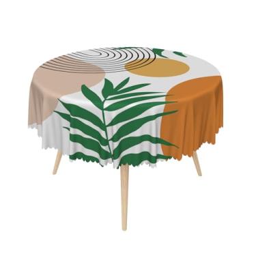 Imagem de Baocicco Toalha de mesa redonda estilo boho, 152 cm, boêmia, listrada, abstrata, círculo, sol, toalha de mesa decorativa, para casa, cozinha, restaurante, festa, buffet, piquenique, fazenda, decoração