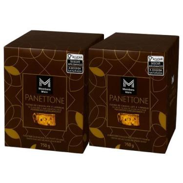 Imagem de Kit 2 panetones members mark 750g  chocolate, laranja e crosta de cast