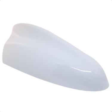 Imagem de Antena Tubarão Shark Tamanho Grande com Sinal de Rádio Multimarcas Ideal para Carros com Teto Plano ou Levemente Curvo (Branco)