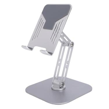 Imagem de RiToEasysports Suporte para Tablet para Mesa, Liga de Alumínio Ajustável Dobrável Suporte Giratório de 360° para Smartphone para Visualização de Leitura e Uso de Mesa (Prata)