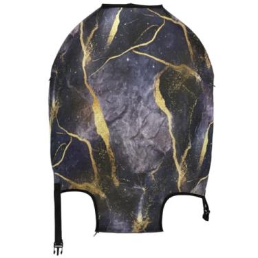 Imagem de Joisal Chic Galaxy Capa de mala roxa dourada fofa protetora de bagagem elástica para viagem acessórios gráficos, Galáxia chique roxa dourada, M, Fits 22-24 Inch Case, Capa de mala