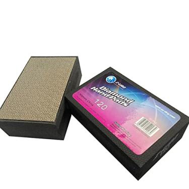 Imagem de Boxonly Blocos de lixa de diamante galvanizados, bloco de polimento de floco de neve de 120 grãos para pedra de vidro de mármore de granito
