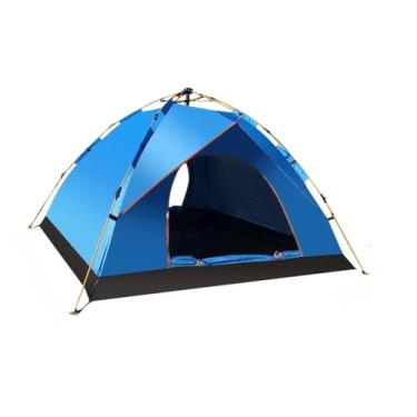 Imagem de Barraca de Camping Automática 4 Pessoas Impermeável 210x200x135cm Tenda Dobrável Portátil para Praia e Acampamento(Azul,200x210x135cm)