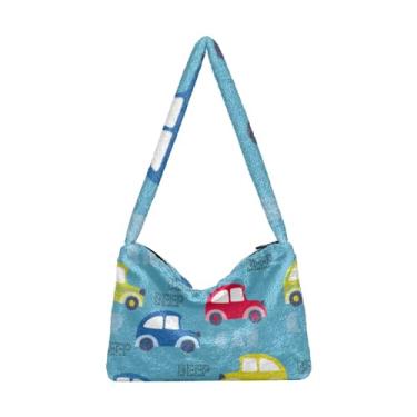 Imagem de Lindas bolsas de ombro femininas para carro, bolsa de pelúcia sob o braço, bolsa feminina para uso ao ar livre, Carro fofo, One Size