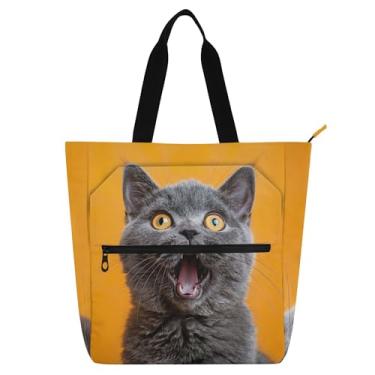 Imagem de GAIGEO Bolsa feminina divertida de pelo curto britânico para trabalho, escola, bolsa de livro, utilitária, presente de escritório para amantes de livros