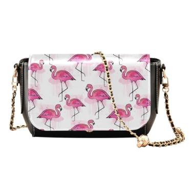 Imagem de Flamingos Bolsas transversais médias para mulheres, bolsas de ombro de couro PU, bolsa tiracolo feminina de couro, Flamingos, One Size