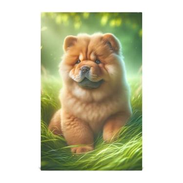 Imagem de Joisal Chow Chow Cachorro fofo cachorrinho fofo chá toalhas de mão conjunto de toalhas de prato decoração de cozinha panos de limpeza macios absorventes 45 x 71 cm, pacote com 6