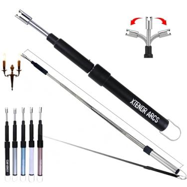 Imagem de XTENDR ARCS V2 Extensível 2,5 metros. Isqueiro de arco extralongo, isqueiro elétrico de vela de fogão de lareira sem chama, pescoço longo para luz piloto, grelhar, fogueira, cozinha, churrasco (preto)
