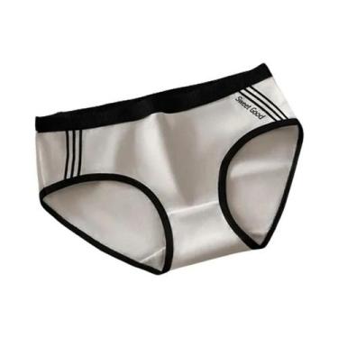 Imagem de Calcinhas De Algodão Femininas De Cintura Baixa 3 Peças Lingerie Respi