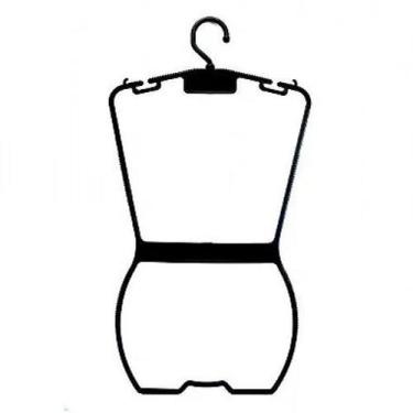 Imagem de Cabide Plastico Silueta Juvenil Preto kit:01 Pç - Plastser