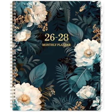 Imagem de Agenda mensal 2026-2028 - planejador/calendário mensal de 2 anos 2026-2028, 28 x 23 cm, julho de 2026 a junho de 2028, abas de 24 meses, bolso de dois lados, seção de feriados e anotações