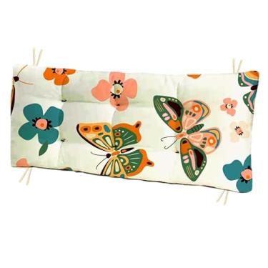 Imagem de Almofada Futon Estampada 110x35 para Banco e Cadeira Almofada para Banco Moderna e Decorativa (Borboletas)