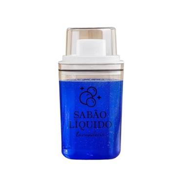Imagem de Dispenser Organizador Lavanderia 2,3 litros ou 1,5 Litros Acrílico - Amaciante, Sabão em Pó e Liquido, Tira Manchas(P 1,5L Sabão Líquido)