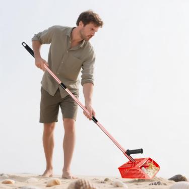 Imagem de Sand Scoop for Metal Detecting - Metal Detector Sand Flea Rake for Beach with Anti Slip Handle Heavy Duty Stainless Steel Sand Shovel with Long Handle Ideal for Underwater Treasure Hunting