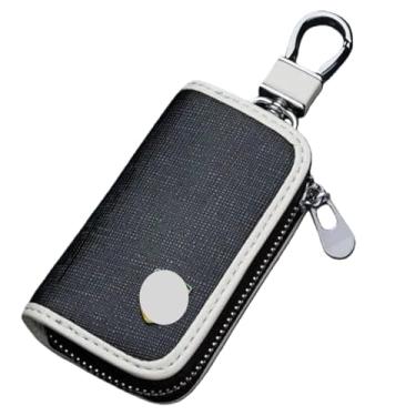 Imagem de Capa de couro para chave de carro com zíper, carteira compatível com ferrari/roma/488/portofino/f8/roma spider/sf90, acessórios para carro(1pc-black)