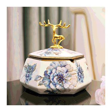 Imagem de Cinzeiros para charutos à prova de vento cinzeiro de cigarro de cerâmica doméstico geométrico para decoração de mesa de escritório em casa cinzeiro criativo (cor: Estilo B)