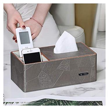 Imagem de Caixa de lenços faciais de papel de couro com duas pequenas treliças é a melhor escolha para dar presentes a amigos - caixa dispensadora de lenços de papel (cor: A) (C)
