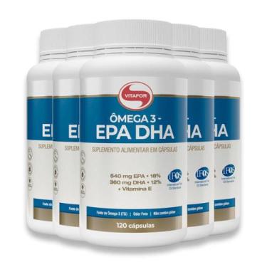 Imagem de EPA DHA Ômega 3 Vitafor 120 Cápsulas  Vitamina E  KIT 5