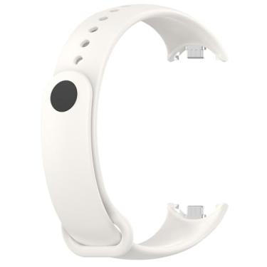 Imagem de SOMKB Pulseira de borracha para Mi Band 8, acessórios NFC, pulseira esportiva para relógio inteligente Correa Xiaomi MiBand 8 (branco oficial)