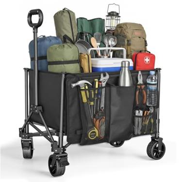 Imagem de HAIGE Carrinho dobrável dobrável, carrinhos utilitários de praia para acampamento, jardim, compras, pesca, esportes