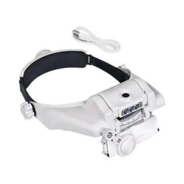 Imagem de Lupa de cabeça led 1.5x 2x 2.5x 3x 3.5x 8x lupas mãos-livres jóias rel