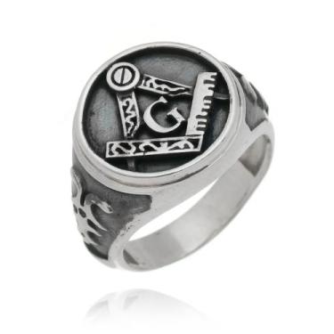 Imagem de Anel Maçonaria Prata Envelhecida 925 Kl - Juniorjoiaspiracicaba, 18