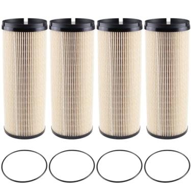 Imagem de Filtro de combustível de 4 peças compatível com Kenworth T680 T880 W900 L6 14,9L 2013-2020, compatível com Peterbilt 567 579 2020, substitui K37-1021 L5113F PF46236 FS20207 WF1010 566 R 6176XL10