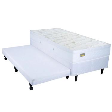 Imagem de Colchão Solteiro Americana Mega Nanno Euro + Bicama Box com Auxiliar em Espuma - 096x203