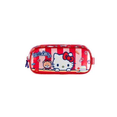 Imagem de Estojo Escolar Feminino Infantil Hello Kitty Vermelho - Bagaggio, U, V