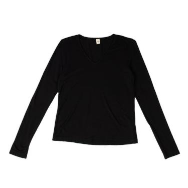 Imagem de Blusa Feminina Rovitex Básica Manga Longa Lisa Preta-Feminino