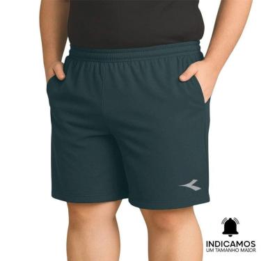 Imagem de Short Diadora Small Logo Sidney II Plus Size Masculino - Verde Escuro G1-Masculino