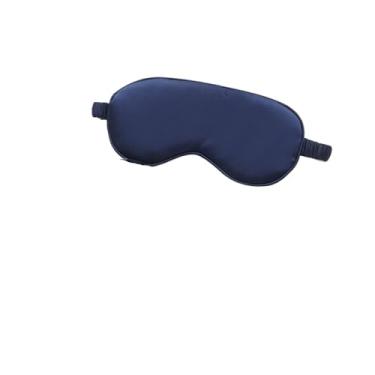 Imagem de Máscara para os olhos de seda para dormir, bolsa de transporte, bolsa de viagem, soneca, mulher, homem, capa de soneca, confortável, ajuda a descansar (ciano)