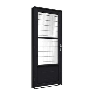 Imagem de Porta de Aço de Giro com Postigo e Grade Quadrada 215x90cm Facilitá Lu