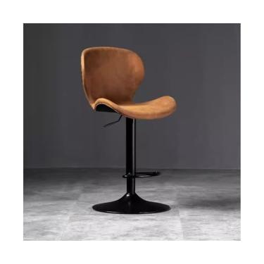 Imagem de x3anggyt5 Banquetas de bar minimalistas, leves, luxuosas, com pés altos, banco de bar para uso doméstico, cadeira de bar com pés altos e giratórios, cadeiras de bar