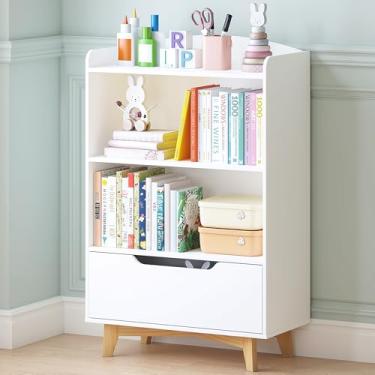 Imagem de UTEX Prateleira infantil, organizador de armazenamento de brinquedos para crianças, Estantes infantis com armazenamento e gaveta para sala de jogos, quarto, escola infantil, branca