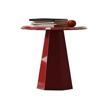 Imagem de Mesa lateral redonda moderna e moderna, mesa de cabeceira de madeira maciça para sala de estar, quarto, espaços pequenos, mesa de cabeceira totalmente montada simples