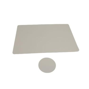 Imagem de Aramox Conjunto de Porta-copos de Jogos Americanos, Jogos Americanos Retangulares de Dupla Face, 6 Peças, Porta-copos Redondos, 6 Peças, Aquecimento até 100C, à Prova de (Verde Cinza)