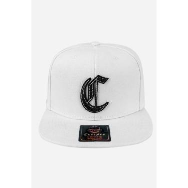 Imagem de Boné Compton Aba Reta Snapback Logo Corte Laser Branco-Unissex