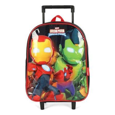 Imagem de Mini Mochila Rodinhas Avengers Awesome Friends Iron Man - Luxcel, Pret