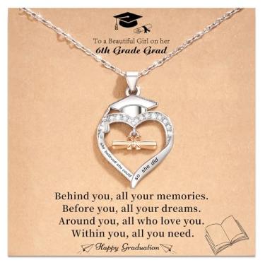 Imagem de Presentes de formatura 2025 para ela, presentes de formatura de 5ª/8ª série, colar de coração, turma de 2025, ensino fundamental, faculdade, mestrado, graduação, presente de graduação em direito