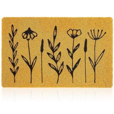 Imagem de Drydiet Tapete de porta floral de primavera tapete floral de boas-vindas tapete de porta de fibra falsa de flor com borracha antiderrapante tapete de porta da frente para porta da frente varanda