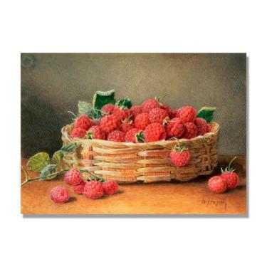 Imagem de NHLDZYH Tela vintage de frutas mortas, impressão de estilo de pintura a óleo vintage, decoração de jantar de fazenda C05. 50 x 70 cm. Somente tela