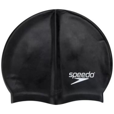 Imagem de Touca Silicone Speedo Flat Swim Cap, Preto, UNICO