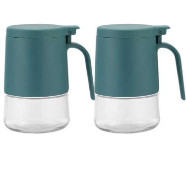 Imagem de 2 Potes de Vidro para Açúcar 350 ml com Tampa Hermética e Colher  Port