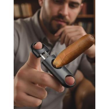 Imagem de Conjunto de cortadores de charutos em V (pacote com 2) - V ampliado - corte para todos os charutos, preto