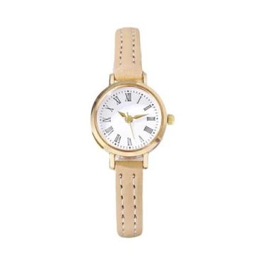 Imagem de Relógio Feminino De Quartzo Com Pulseira De Couro, Mostrador Pequeno, 