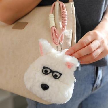 Imagem de Porta-moedas de cachorro de pelúcia fofo, porta-moedas, porta-moedas, bolsa de pelúcia fofa com chaveiro com zíper, acessórios de bolsa, bolsas de moedas/capa de fone de ouvido para mulheres, chaveiro